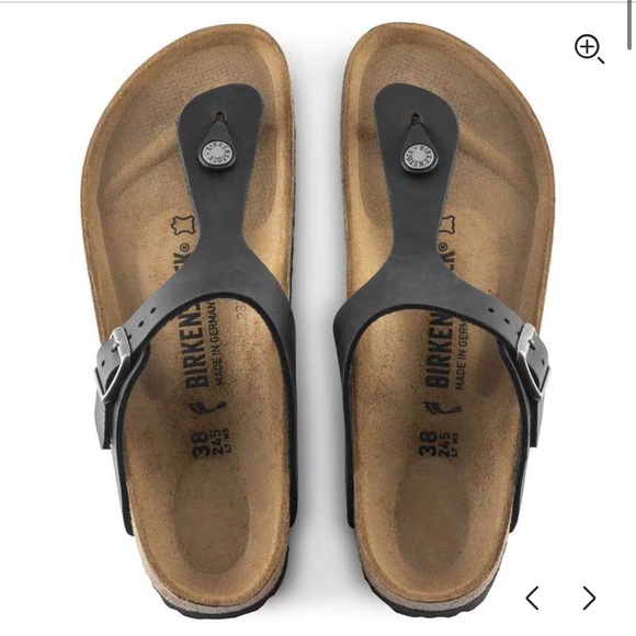 Birkenstock Shoes - Birkenstock Black and Tan Thong Sandals
